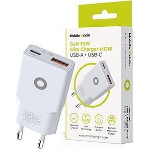 Mobile Origin GaN 30W Slim Charger TUV  MO16 - USB-A + USB-C