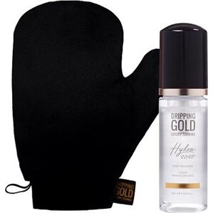 DRIPPING GOLD Hydra Whip Clear Tanning Mouse Dark Súprava s rukavicou 150 ml